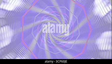Ein bezauberndes Spiralmuster entfaltet sich in sanften Pastellfarben. Das Design verfügt über ineinandergreifende Linien und Formen, die einen faszinierenden visuellen Effekt erzeugen Stockfoto