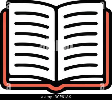 Illustrationen zu den Symbolen des Buches öffnen Stock Vektor