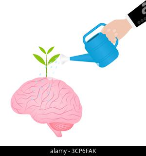 Psychische Gesundheitskonzepte. Psychische Krankheitsbehandlung. Welttag Der Psychischen Gesundheit. Vektorabbildung. Stock Vektor