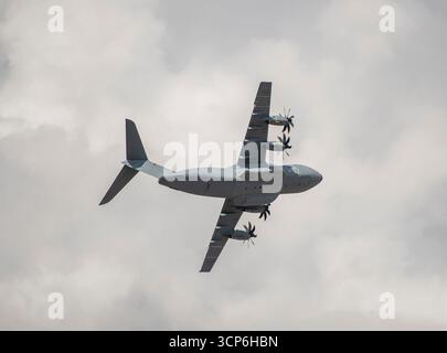Deutsches militärisches Transportflugzeug Airbus A400 atlas. A400M Atlas 4 Turboprop-Flugzeug Stockfoto