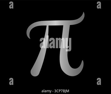 Symbol für stilisiertes Pi. Schwarzer griechischer Buchstabe, der die mathematische Konstante 3,14 darstellt. Stock Vektor