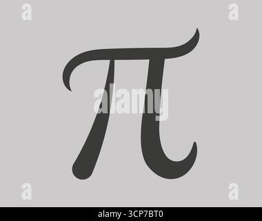 Symbol für stilisiertes Pi. Schwarzer griechischer Buchstabe, der die mathematische Konstante 3,14 darstellt. Stock Vektor