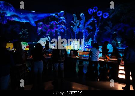 Las Vegas, 5. Mai 2025. Das visuelle Eintauchen des neuen Arte Museums auf dem Las Vegas Strip. Stockfoto