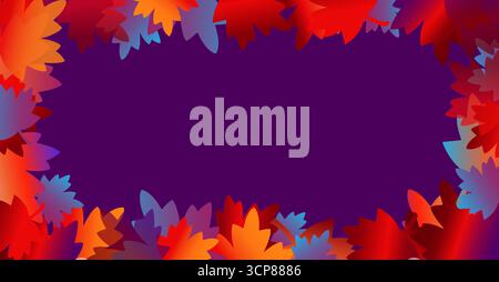 Herbst Hintergrund. Banner Design Hintergrund mit fallenden roten Herbstblättern. Stock Vektor