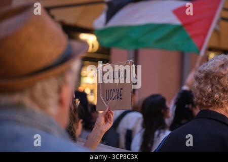 Manifestazione pro-Palestina Modena 24 settembre 2025, Italien Stockfoto