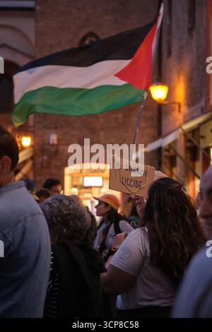 Manifestazione pro-Palestina Modena 24 settembre 2025, Italien Stockfoto
