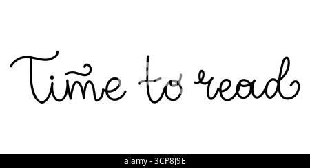 Zeit, Schriftkritzeleien zu lesen. Von Hand gezeichneter Strichbildsatz. Vektor-isolierte Illustration auf weißem Hintergrund. Stock Vektor