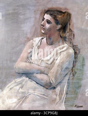 Pablo Picasso, Frau in weiß, 1923, neoklassisches Porträt Stock Vektor