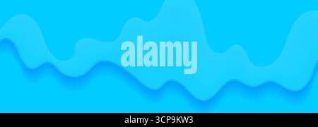 Leuchtend blauer flüssiger, glatter, abstrakter Hintergrund. Vektorbanner-Design Stock Vektor