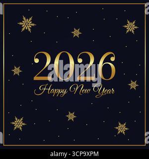 Elegantes Neujahr 2026 Poster Vektor-Illustration. Stock Vektor