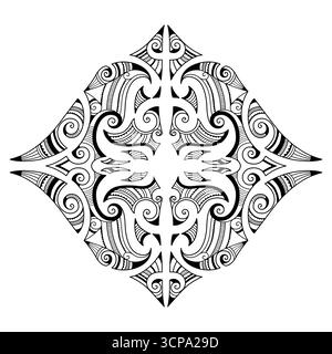 Ethnische Ornamente im Maori-Stil. Gut für dekorativen Hintergrund Stock Vektor