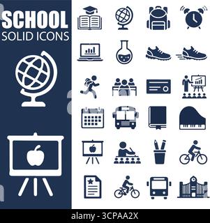 Feste Symbole Für Die Schule Stock Vektor