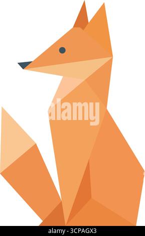 Geometrische Fuchs-Illustration perfekt für Logo-Design, Branding-Projekte oder Kinderbuchillustrationen mit ihrem modernen und minimalistischen Stil. Origami c Stock Vektor
