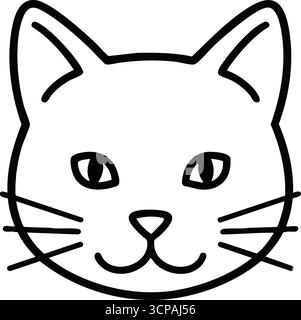 Niedliches Kitty-Gesicht, Skizzen, Kunst Eine freundliche Illustration des Kopfes eines Haustieres, die Wärme und Verspieltheit zeigt. Ideal für verschiedene kreative Designs Stock Vektor