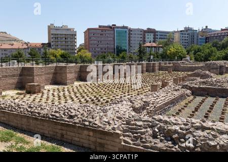 Antike Ruinen römischer Bäder in Ankara Türkei Stockfoto