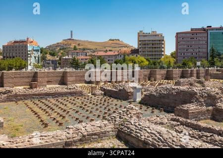 Antike Ruinen römischer Bäder in Ankara Türkei Stockfoto