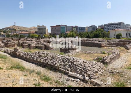 Antike Ruinen römischer Bäder in Ankara Türkei Stockfoto