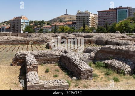 Antike Ruinen römischer Bäder in Ankara Türkei Stockfoto
