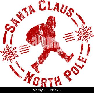 anta claus Nordpol Vintage weihnachtsstempel - Vektor-Illustration Stock Vektor