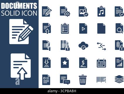 Dokumente Volumenkörpersymbole | Datei-, Ordner- Und Archivvvektorsymbole Stock Vektor