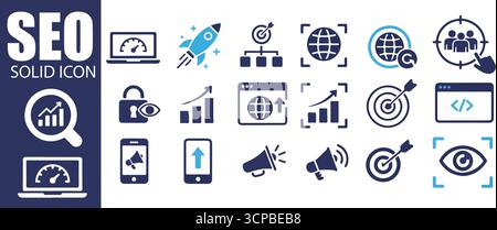 Solid-Symbole ARBEITEN | Vektorsymbole für Professional, Business & Productivity Stock Vektor