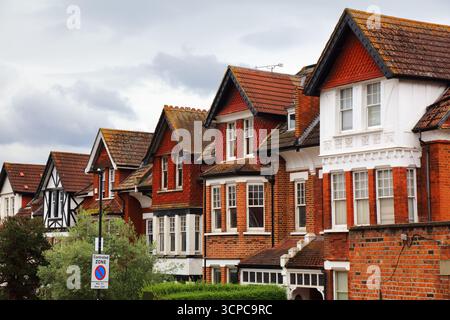Häuser im Steatham District in London Borough of Lambeth in South London, Großbritannien. Stockfoto