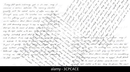 Kursives handgeschriebenes Essayblatt gefüllt mit unordentlichen Scribbles Vintage Antikschrift dekorative Tinte Handschrift unleserlich und unleserlich Unsinn Stock Vektor