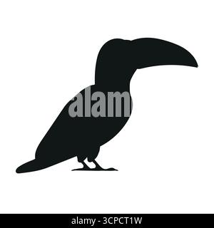 Vektor flache Hand gezeichnete Tukan-Silhouette Stock Vektor