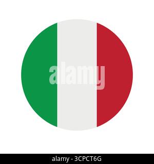 Vektor flache runde italienische Flagge Stock Vektor