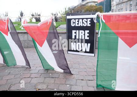 Buenos Aires, Argentinien; 23. September 2025: Protest gegen den Völkermord Israels an Palästina und die Untätigkeit der UNO in dieser Frage. Stockfoto