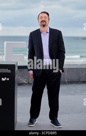James Vanderbilt besucht den Photocall Nürnberg während des 73. San Sebastian Donostia International Film Festival am 25. September in San Sebastian, Spanien. (Foto: COOLMedia/NurPhoto) Credit: NurPhoto SRL/Alamy Live News Stockfoto