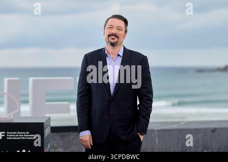 James Vanderbilt besucht den Photocall Nürnberg während des 73. San Sebastian Donostia International Film Festival am 25. September in San Sebastian, Spanien. (Foto: COOLMedia/NurPhoto) Credit: NurPhoto SRL/Alamy Live News Stockfoto