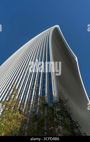 Oberer Teil des Walkie-Talkie-Gebäudes (20 Fenchurch Street, City of London Stockfoto
