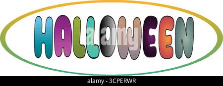 Halloween Bunte Text Design Vektor Illustration für festliche Grafiken Stock Vektor