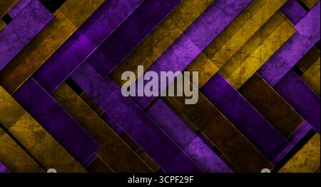 Violette und orange Streifen grunge geometrischen Tech-Hintergrund. Abstraktes Vektor-Retro-Design Stock Vektor