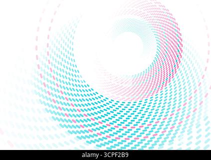 Blau-violette gepunktete Linie umkreist abstrakten geometrischen Hintergrund der Technik. Vektor-futuristisches minimales Design Stock Vektor