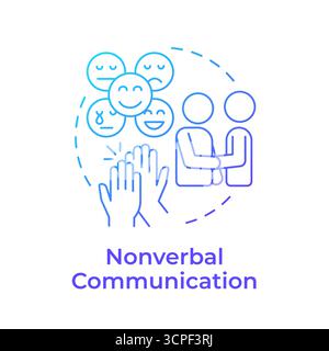 Nonverbale Kommunikation blaues Gradientenkonzept-Symbol Stock Vektor