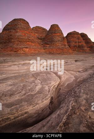 Die einzigartige Landschaft der Bungle Bungles (Purnululu National Park), Kimberley Regions, Western Australia. Stockfoto