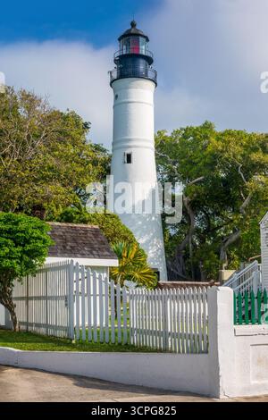 Blick auf den Leuchtturm von Key West, Florida Stockfoto