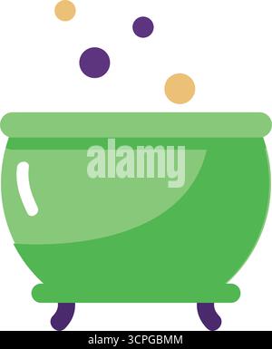 Hexenkessel Vektor Suppe Kessel flach Symbol Stock Vektor