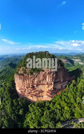Maijishan Grottoes, ein Weltkulturerbe in Tianshui, Provinz Gansu Stockfoto