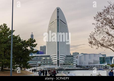 Ikonisches InterContinental Grand Hotel am Minato Mirai Uferufer in Yokohama, Japan. Stockfoto