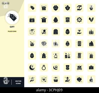 Perfekt gestaltete Vektorsymbole mit 42 PIXELN und einer Auflösung von 128x128 für fehlerfreie Integration und Leistung. Stock Vektor