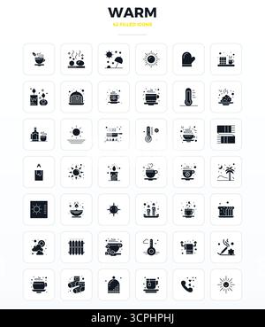 Innovatives Paket mit 42 Vektorsymbolen im warmen Design von SolidFill im perfekten Format von 128x128 PIXELN für moderne digitale Lösungen. Stock Vektor