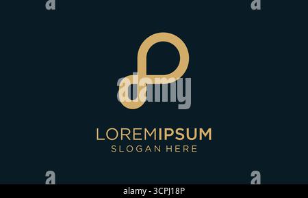 Eine kreative Design-Vorlage mit dem Buchstaben P, ideal für Business-Branding, Corporate Identity und stilvolle Symbolanwendungen. Diese vielseitige Vektorgrafik Stock Vektor