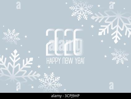 Happy New Year Hintergrund mit Zahlen und Schneeflocken Design Stock Vektor