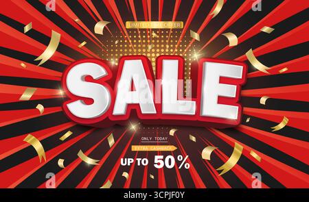 Ein Werbebanner mit dem Wort Sale. Stock Vektor