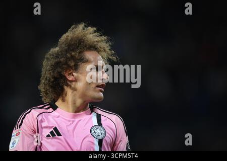 West Bromwich, Großbritannien. September 2025. Wout Faes aus Leicester City während des West Bromwich Albion vs Leicester City Sky Bet Championship Matches in den Hawthorns, West Bromwich. Der Bildnachweis sollte lauten: James Baylis/Sportimage Credit: Sportimage Ltd/Alamy Live News Stockfoto