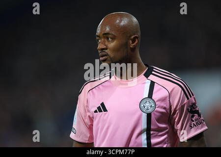 West Bromwich, Großbritannien. September 2025. Jordan Ayew aus Leicester City während des Spiels West Bromwich Albion vs Leicester City Sky Bet Championship bei den Hawthorns, West Bromwich. Der Bildnachweis sollte lauten: James Baylis/Sportimage Credit: Sportimage Ltd/Alamy Live News Stockfoto