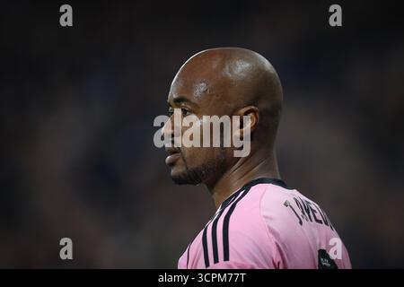 West Bromwich, Großbritannien. September 2025. Jordan Ayew aus Leicester City während des Spiels West Bromwich Albion vs Leicester City Sky Bet Championship bei den Hawthorns, West Bromwich. Der Bildnachweis sollte lauten: James Baylis/Sportimage Credit: Sportimage Ltd/Alamy Live News Stockfoto